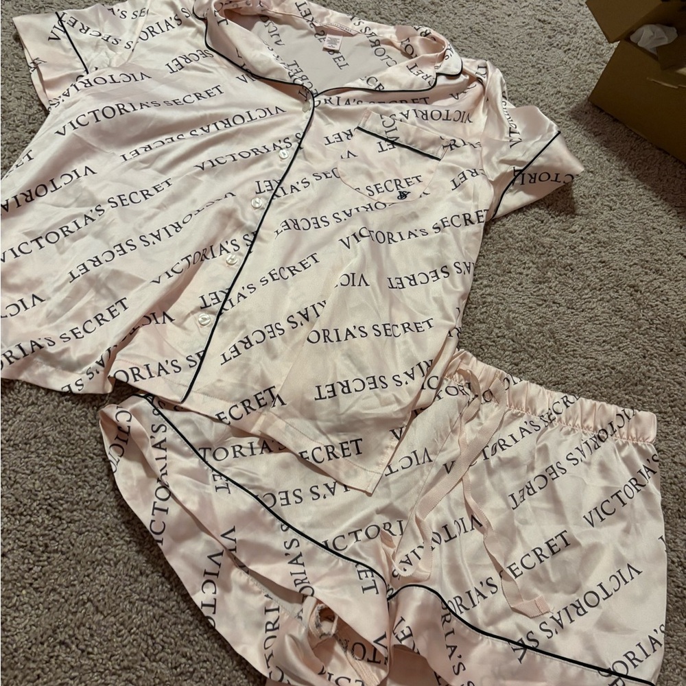 Victorias secret  Light Pink Satin Pajama Set